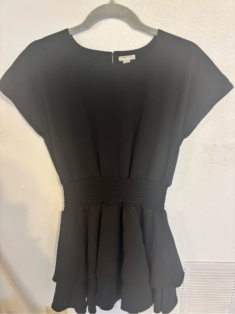 Habitual Kid Black Smocked-Waist Mini Dress